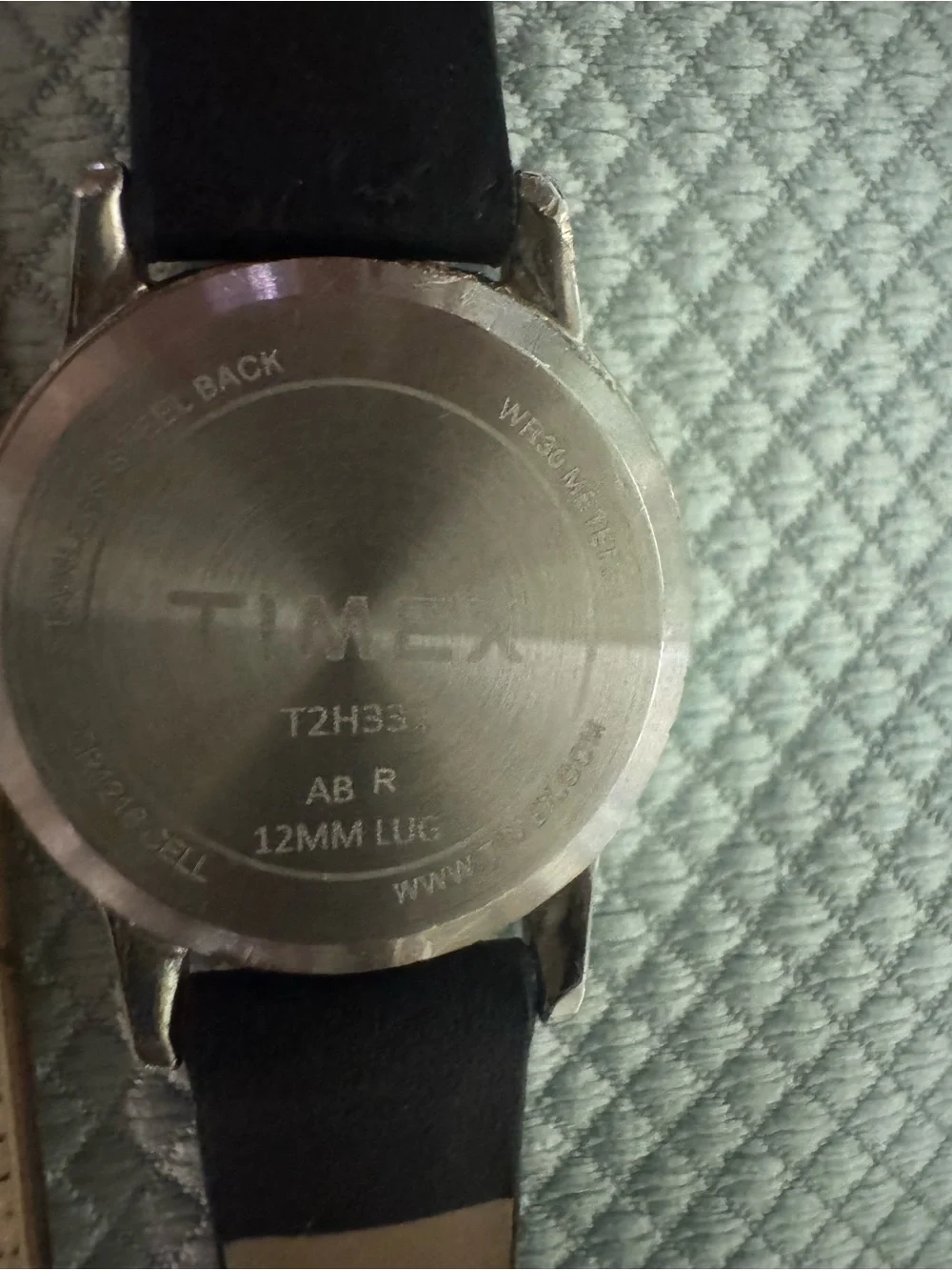 Timex Black Strap Watch with White Dial